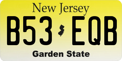 NJ license plate B53EQB