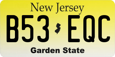 NJ license plate B53EQC