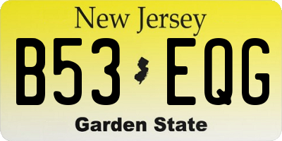 NJ license plate B53EQG