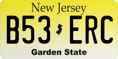 NJ license plate B53ERC