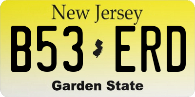 NJ license plate B53ERD