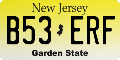 NJ license plate B53ERF
