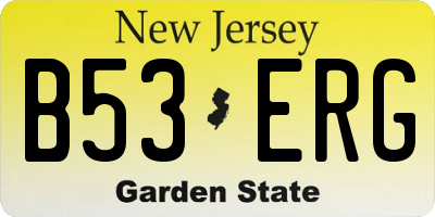 NJ license plate B53ERG