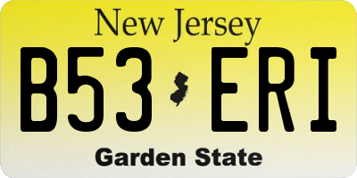 NJ license plate B53ERI