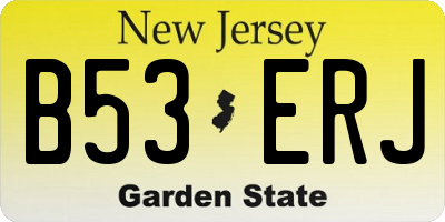 NJ license plate B53ERJ