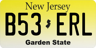 NJ license plate B53ERL