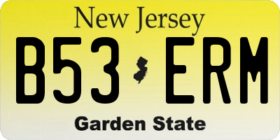 NJ license plate B53ERM