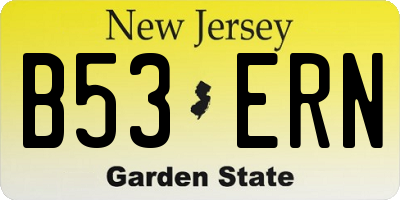 NJ license plate B53ERN