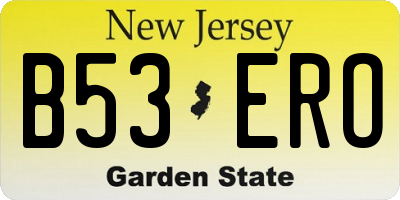 NJ license plate B53ERO