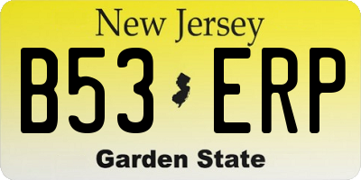 NJ license plate B53ERP