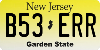 NJ license plate B53ERR