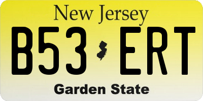 NJ license plate B53ERT