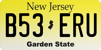 NJ license plate B53ERU