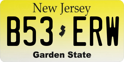 NJ license plate B53ERW