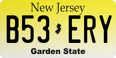 NJ license plate B53ERY