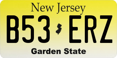 NJ license plate B53ERZ