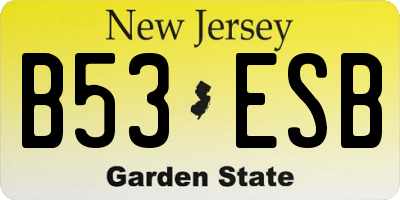 NJ license plate B53ESB