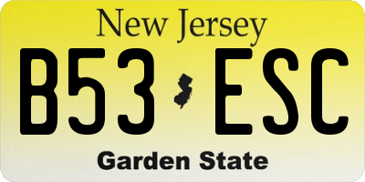 NJ license plate B53ESC