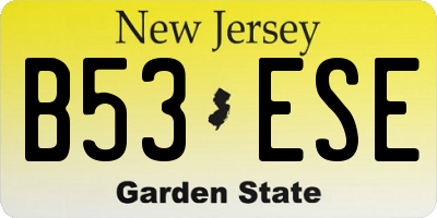 NJ license plate B53ESE