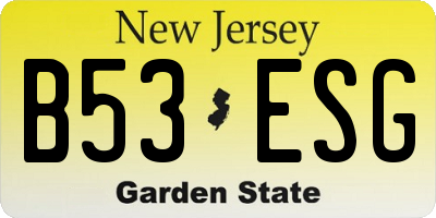NJ license plate B53ESG