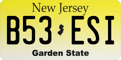 NJ license plate B53ESI