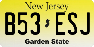 NJ license plate B53ESJ