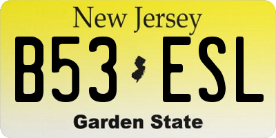 NJ license plate B53ESL