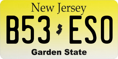 NJ license plate B53ESO