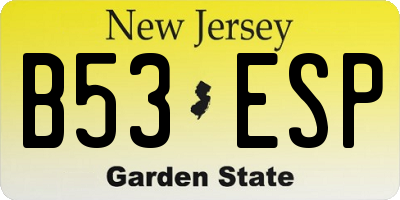 NJ license plate B53ESP