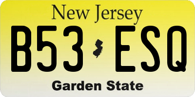 NJ license plate B53ESQ