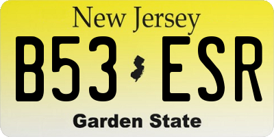 NJ license plate B53ESR
