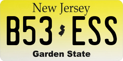 NJ license plate B53ESS