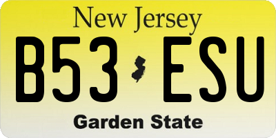 NJ license plate B53ESU
