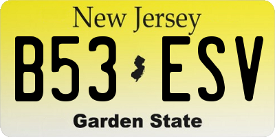 NJ license plate B53ESV