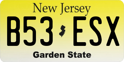 NJ license plate B53ESX