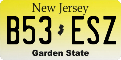 NJ license plate B53ESZ