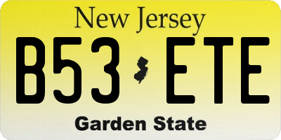 NJ license plate B53ETE