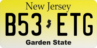 NJ license plate B53ETG