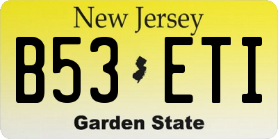 NJ license plate B53ETI