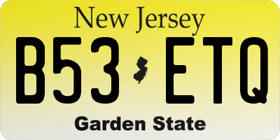 NJ license plate B53ETQ