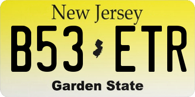 NJ license plate B53ETR
