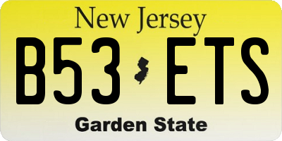 NJ license plate B53ETS