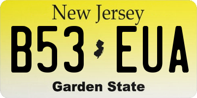 NJ license plate B53EUA