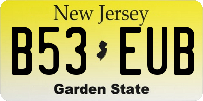 NJ license plate B53EUB