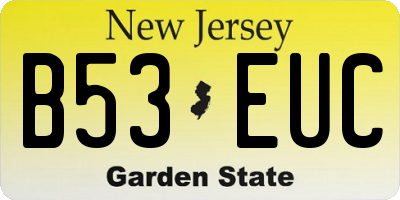 NJ license plate B53EUC