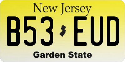 NJ license plate B53EUD