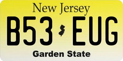 NJ license plate B53EUG