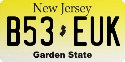 NJ license plate B53EUK