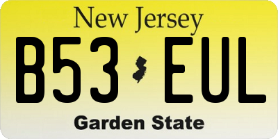 NJ license plate B53EUL
