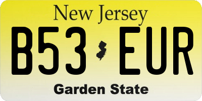 NJ license plate B53EUR
